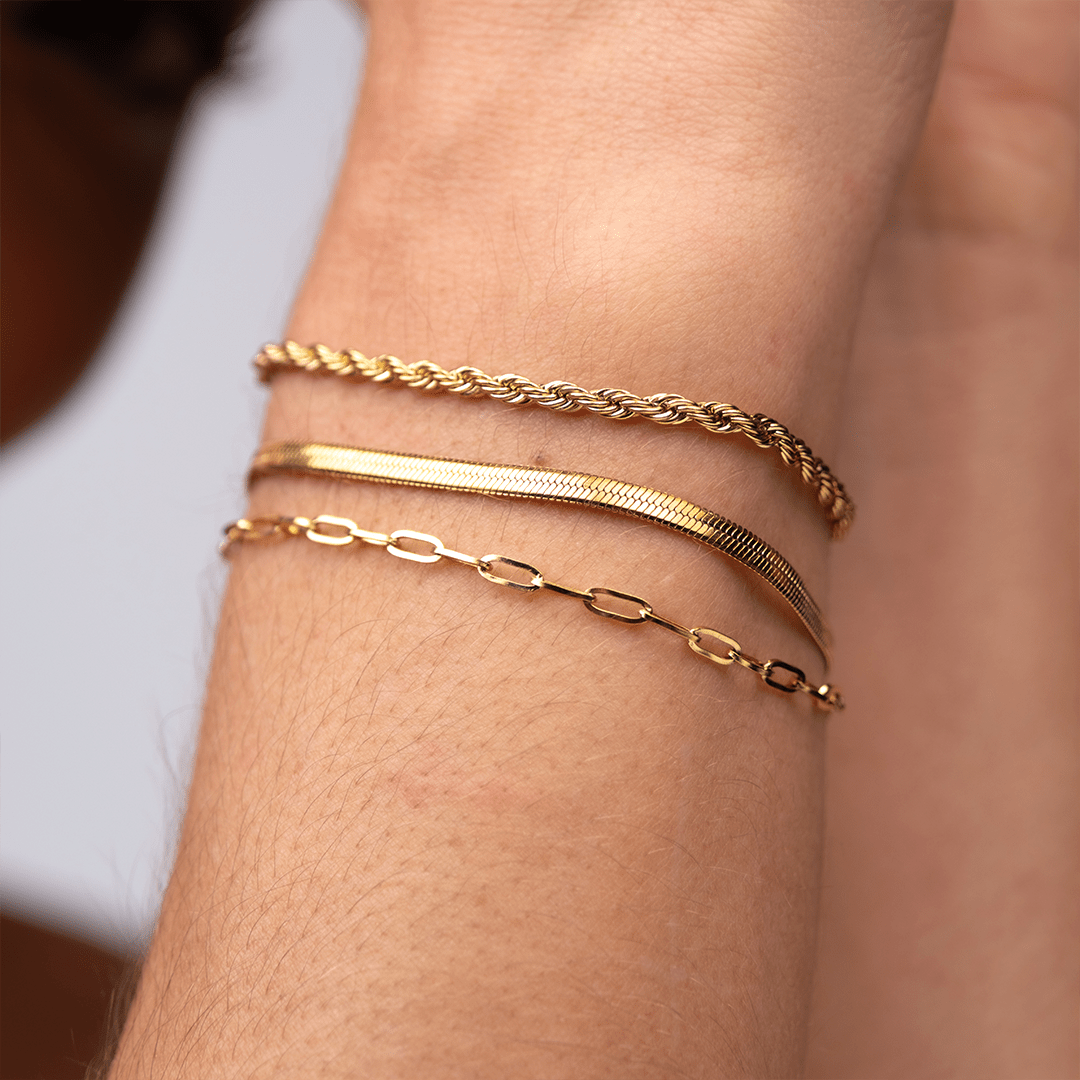 Kit Pulseiras Essential Banhado em Ouro 18K - Murano Joias