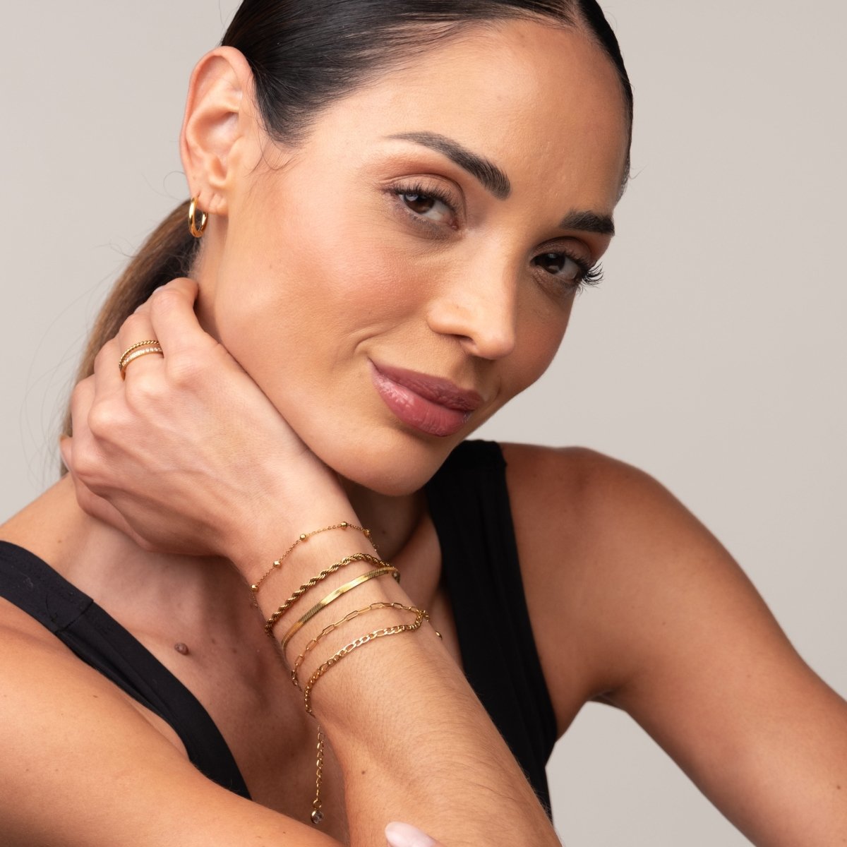 Kit Pulseiras Glamour Zircônias Banhado em Ouro 18K - Murano Joias