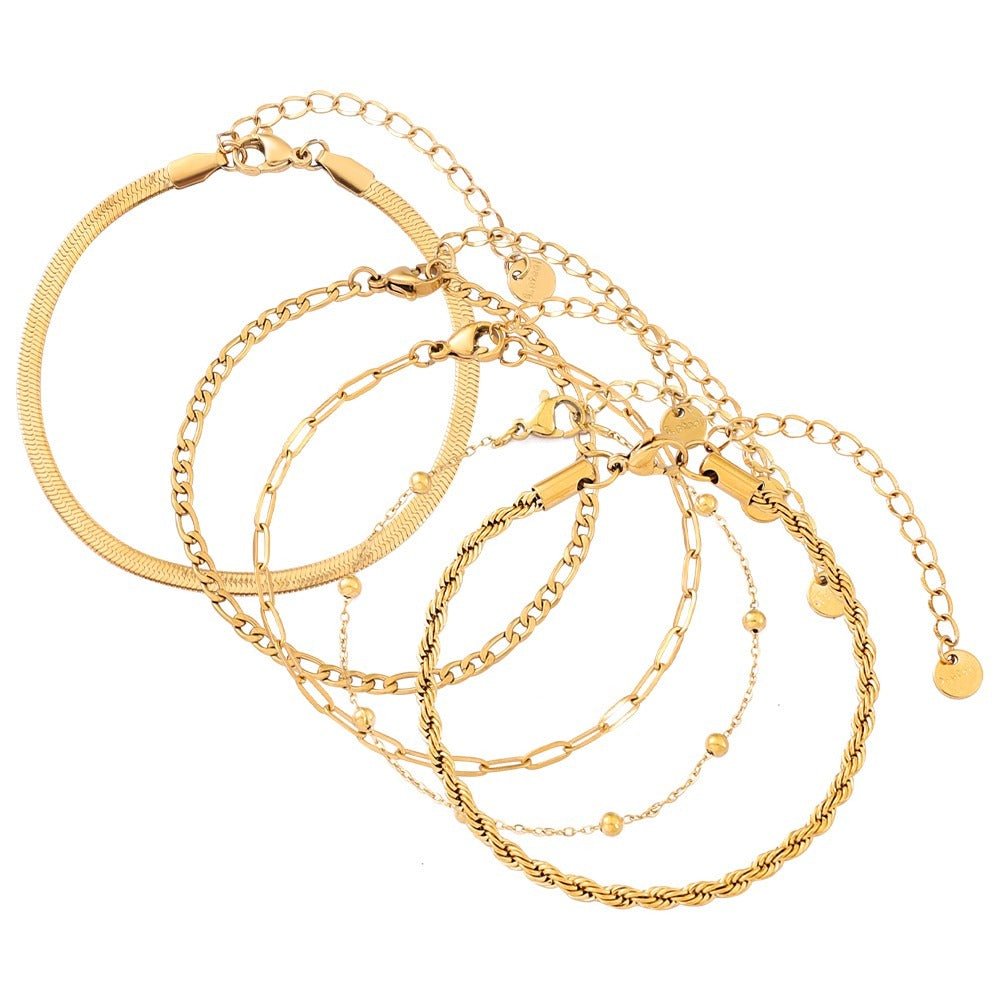 Kit Pulseiras Glamour Zircônias Banhado em Ouro 18K - Murano Joias