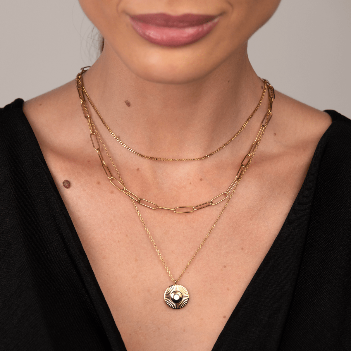 Mix de Colares Cleópatra Banhado em Ouro 18K - Murano Joias