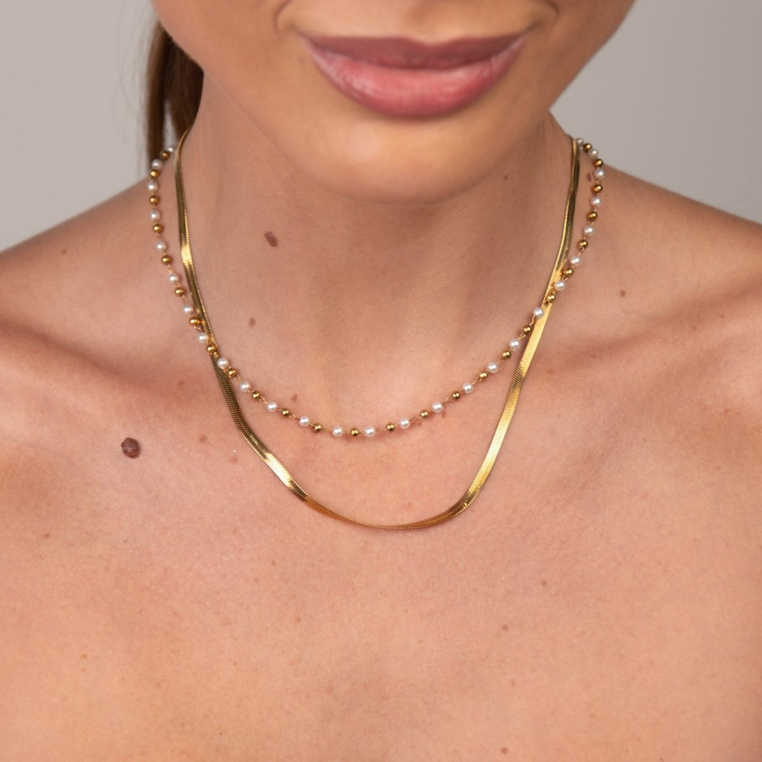 Mix de Colares Pérola Banhado em Ouro 18K - Murano Joias
