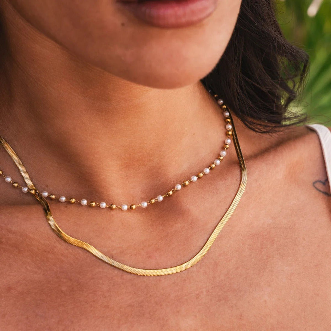Mix de Colares Pérola Banhado em Ouro 18K - Murano Joias