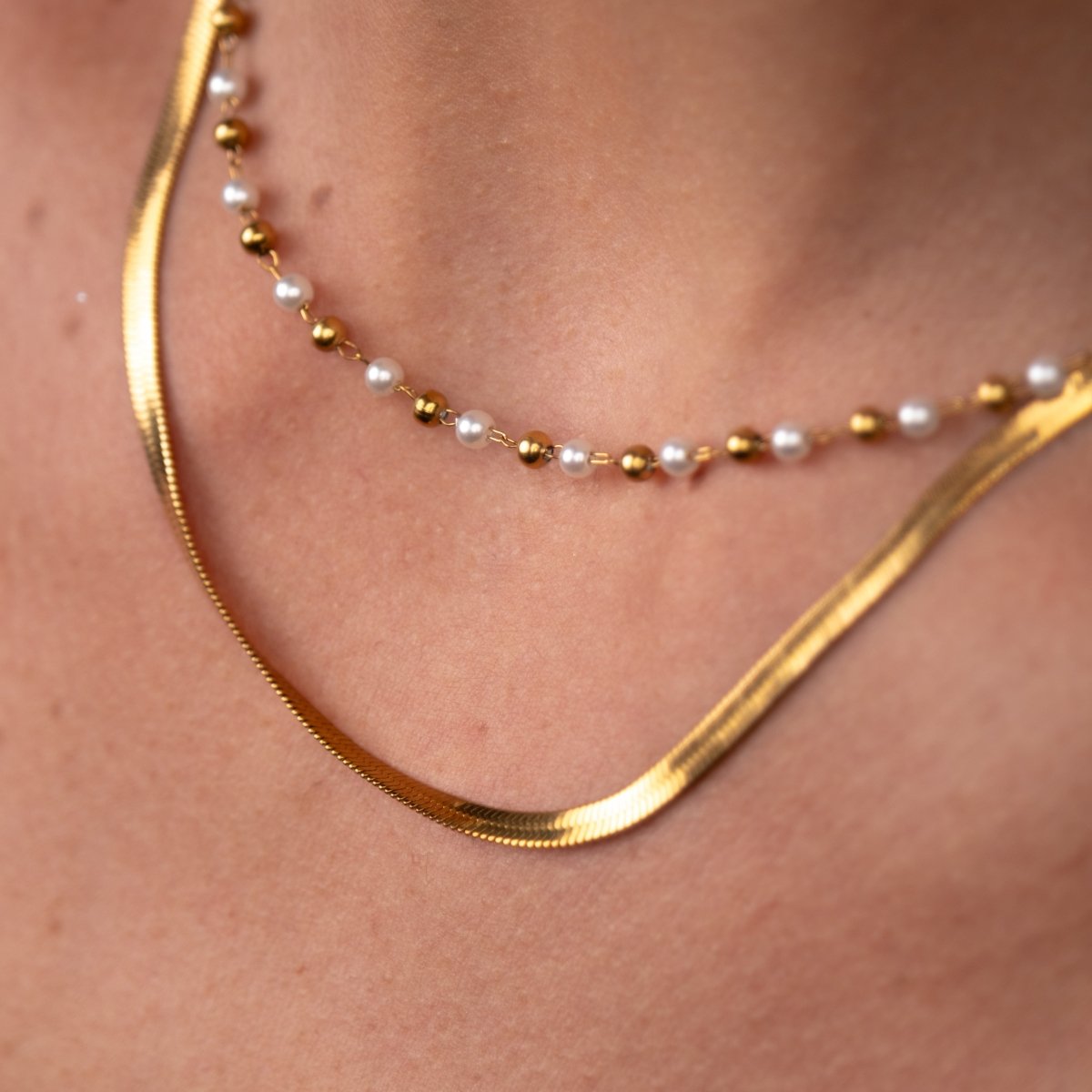 Mix de Colares Pérola Banhado em Ouro 18K - Murano Joias