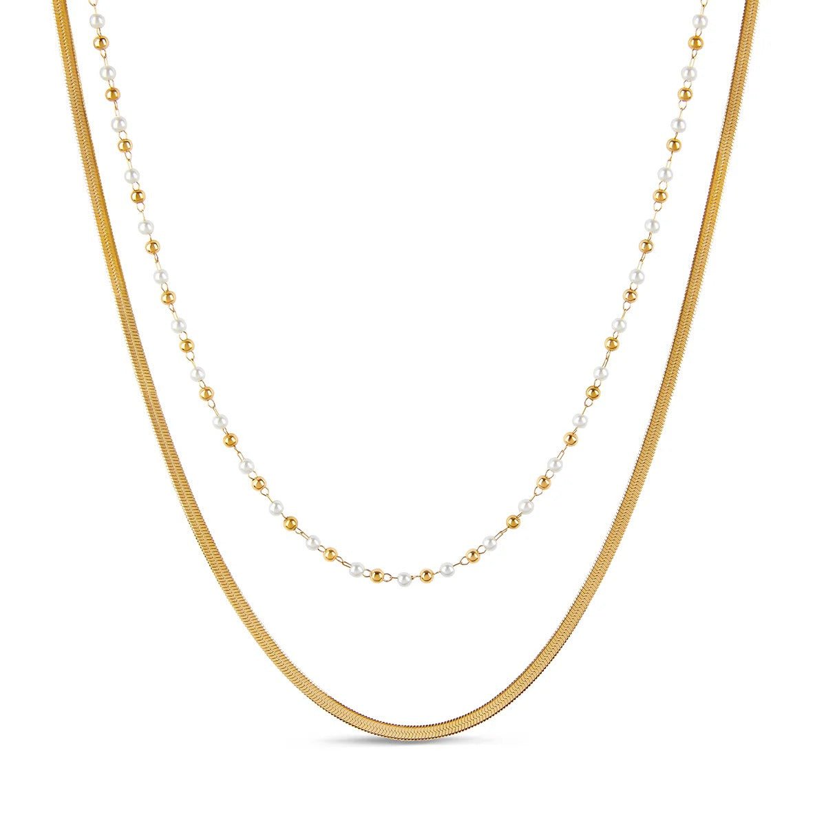 Mix de Colares Pérola Banhado em Ouro 18K - Murano Joias