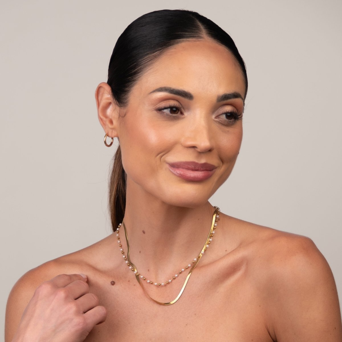 Mix de Colares Pérola Banhado em Ouro 18K - Murano Joias