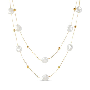 Mix de Colares Pérolas Irregulares Banhado em Ouro 18K - Murano Joias