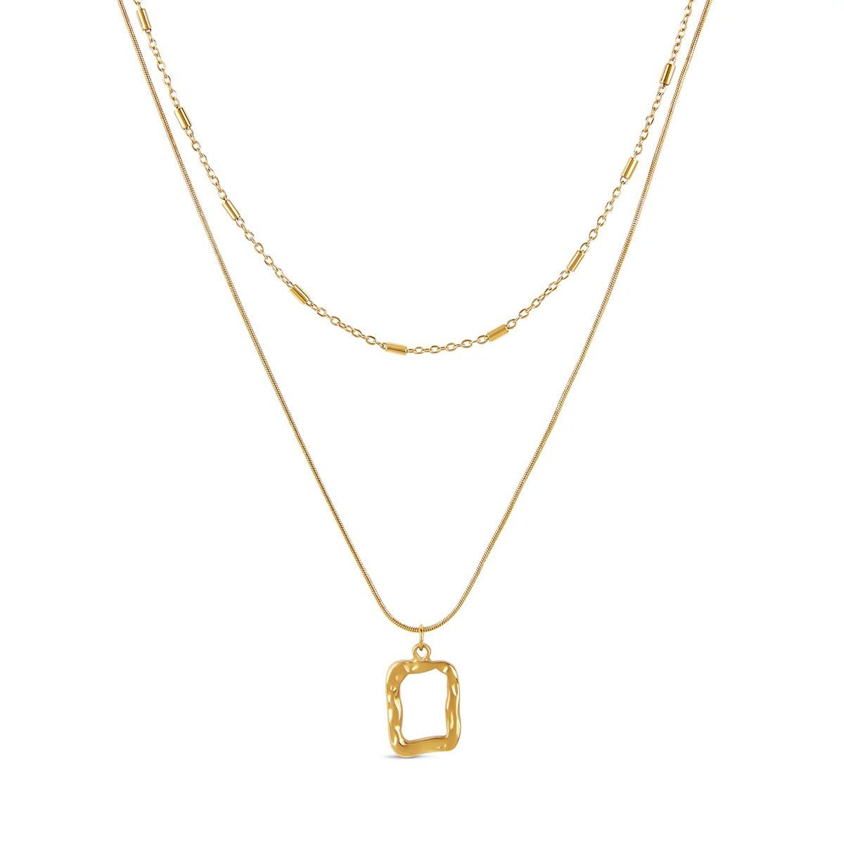 Mix de Colares Pingente Abstrato Banhado em Ouro 18K - Murano Joias