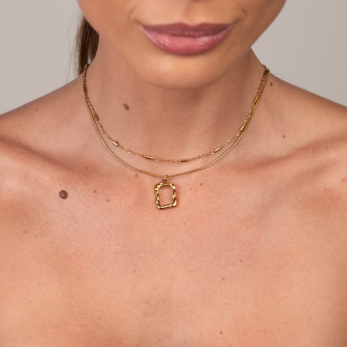 Mix de Colares Pingente Abstrato Banhado em Ouro 18K - Murano Joias