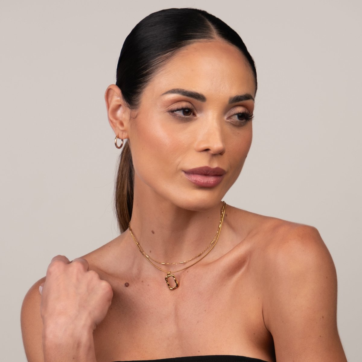 Mix de Colares Pingente Abstrato Banhado em Ouro 18K - Murano Joias