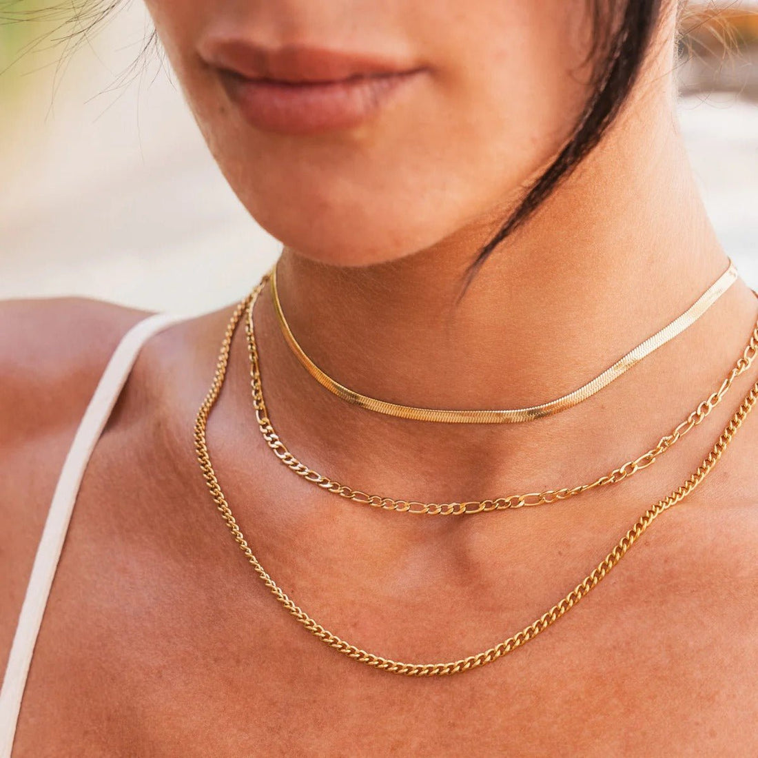 Mix de Correntes Banhado em Ouro 18k - Murano Joias