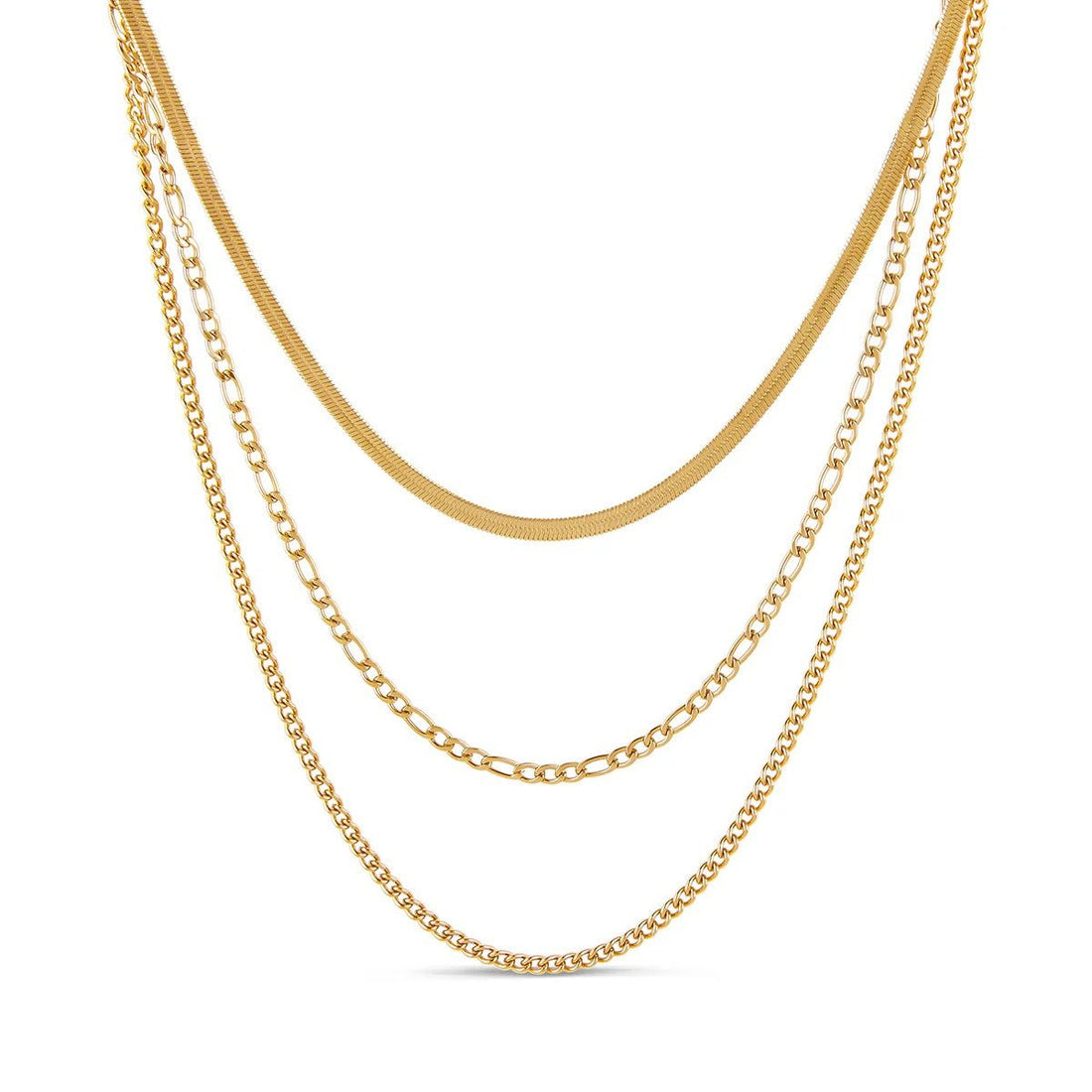 Mix de Correntes Banhado em Ouro 18k - Murano Joias
