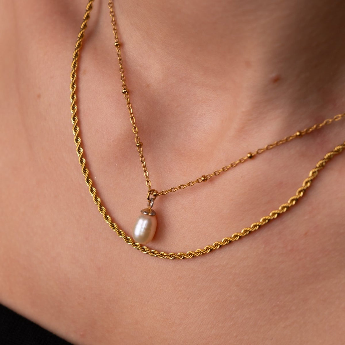 Mix Everyday Colar Duplo Banhado em Ouro 18k - Murano Joias