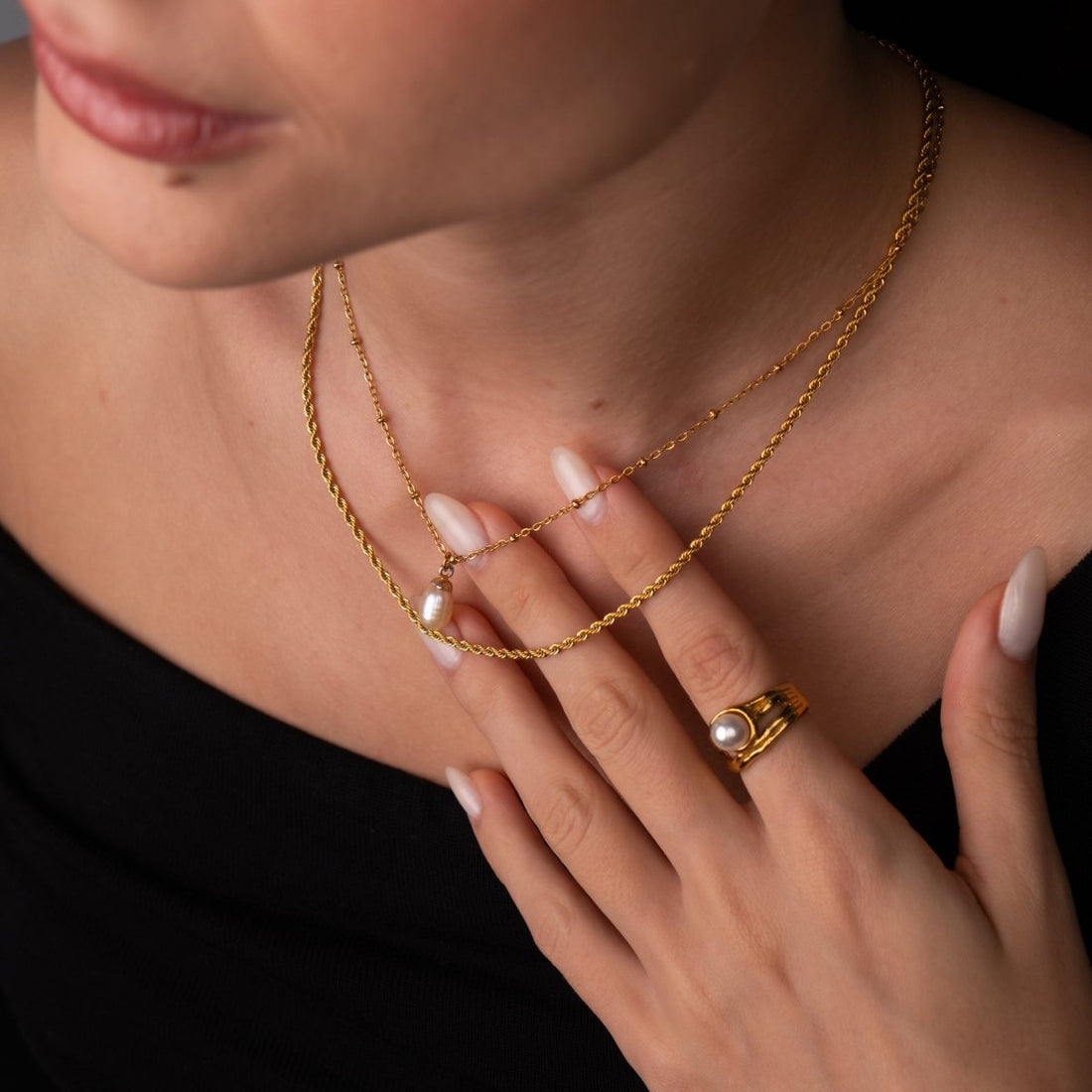 Mix Everyday Colar Duplo Banhado em Ouro 18k - Murano Joias
