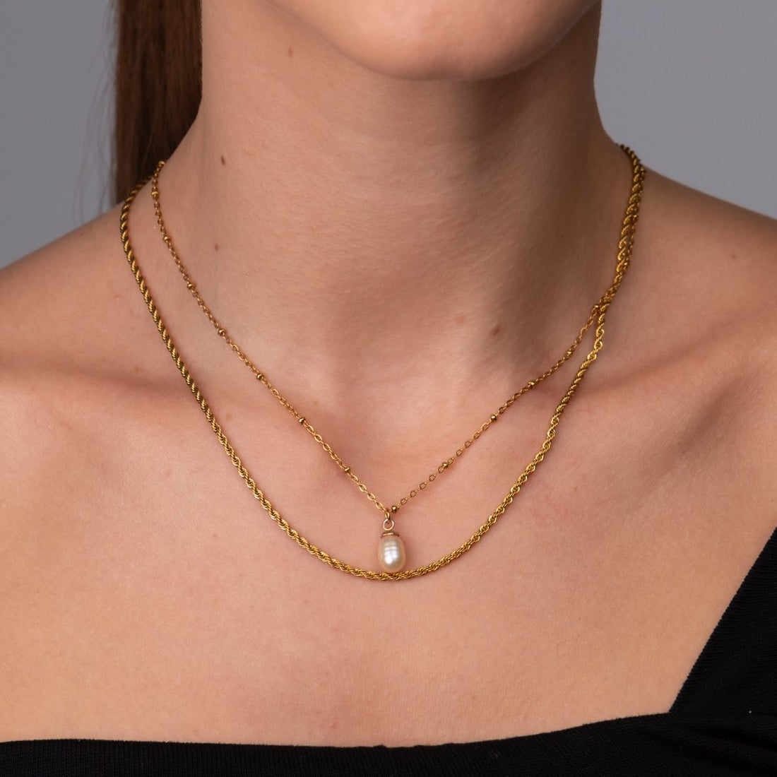 Mix Everyday Colar Duplo Banhado em Ouro 18k - Murano Joias