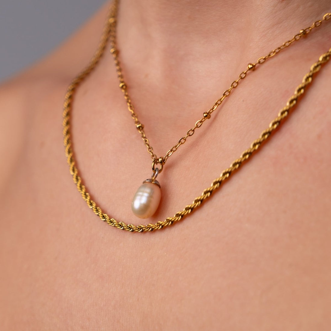Mix Everyday Colar Duplo Banhado em Ouro 18k - Murano Joias