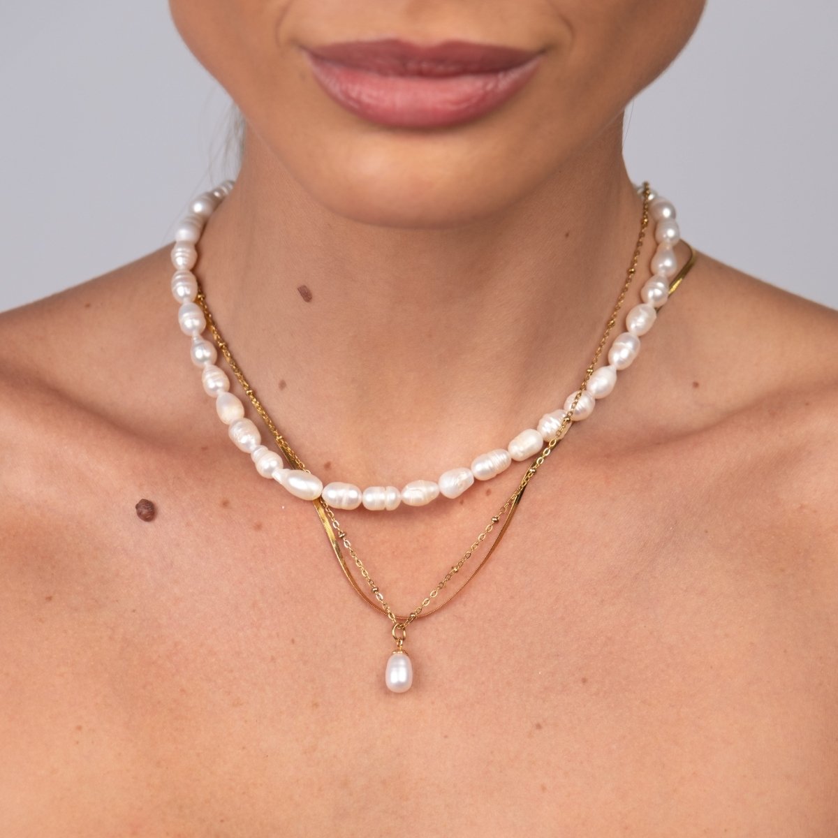 Mix Noronha Colar Triplo Banhado em Ouro 18k - Murano Joias