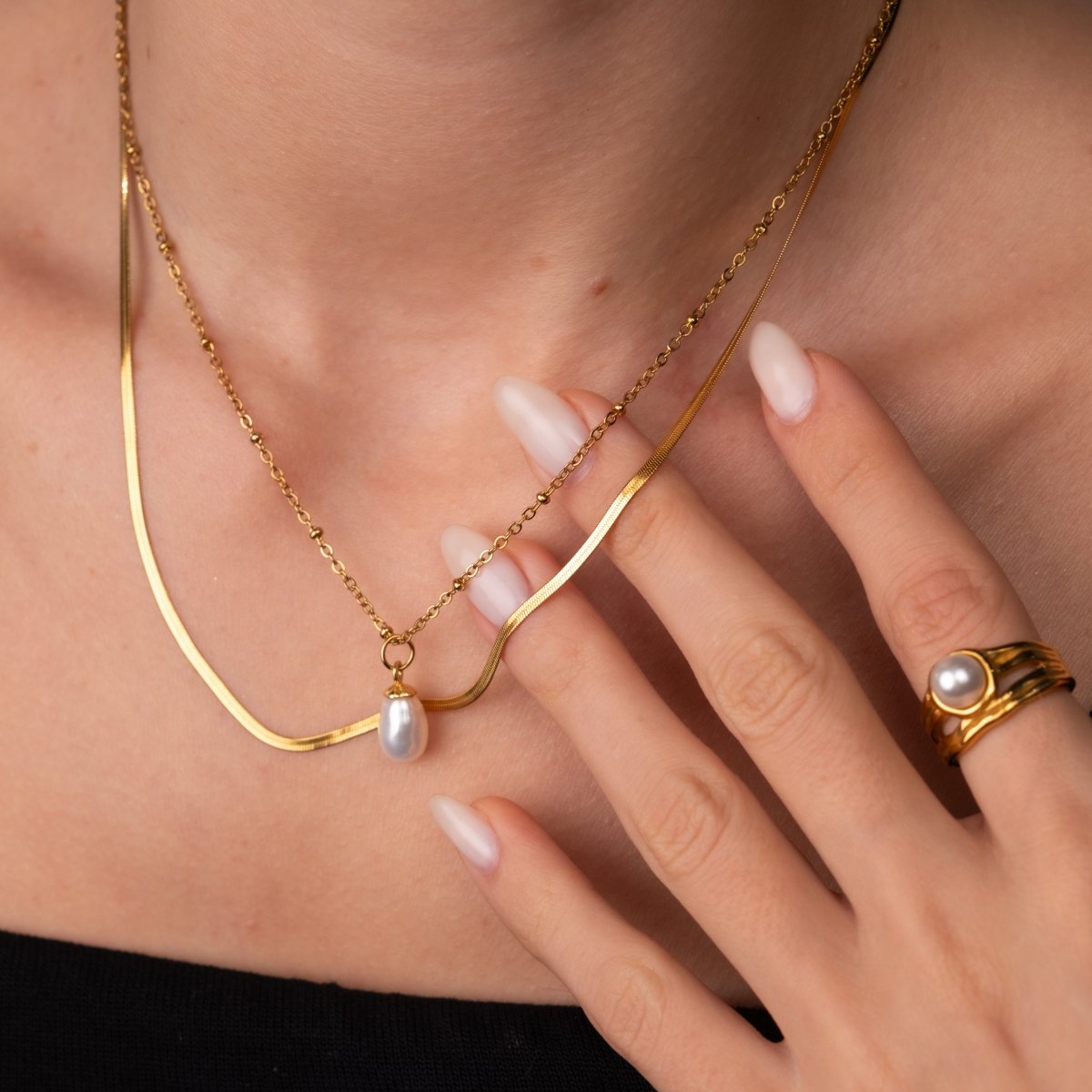 Mix Shine Colar Duplo Banhado em Ouro 18k - Murano Joias