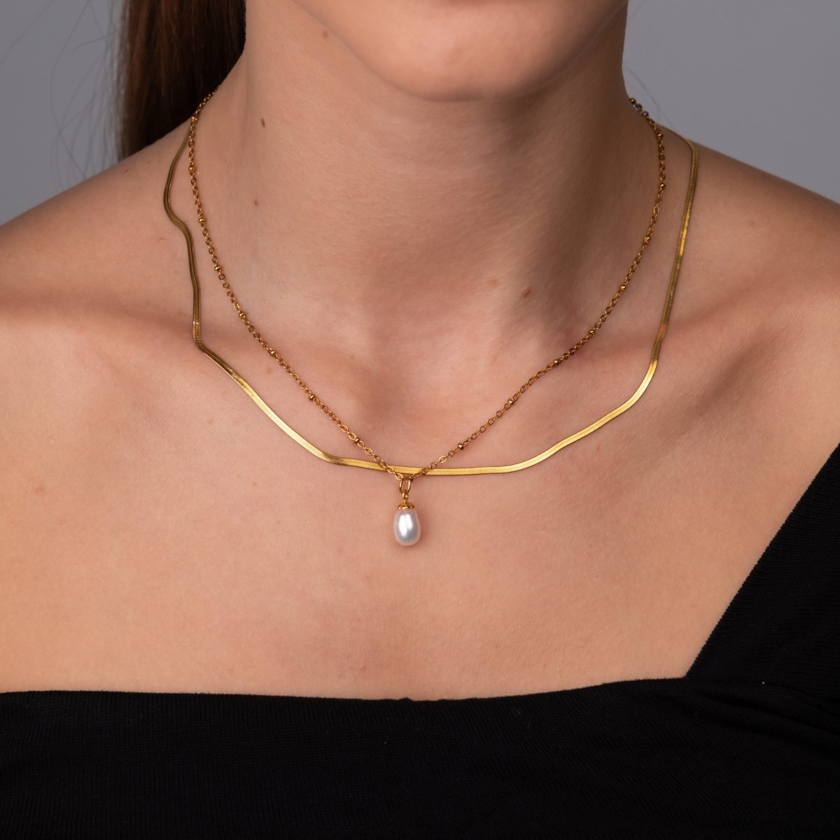 Mix Shine Colar Duplo Banhado em Ouro 18k - Murano Joias