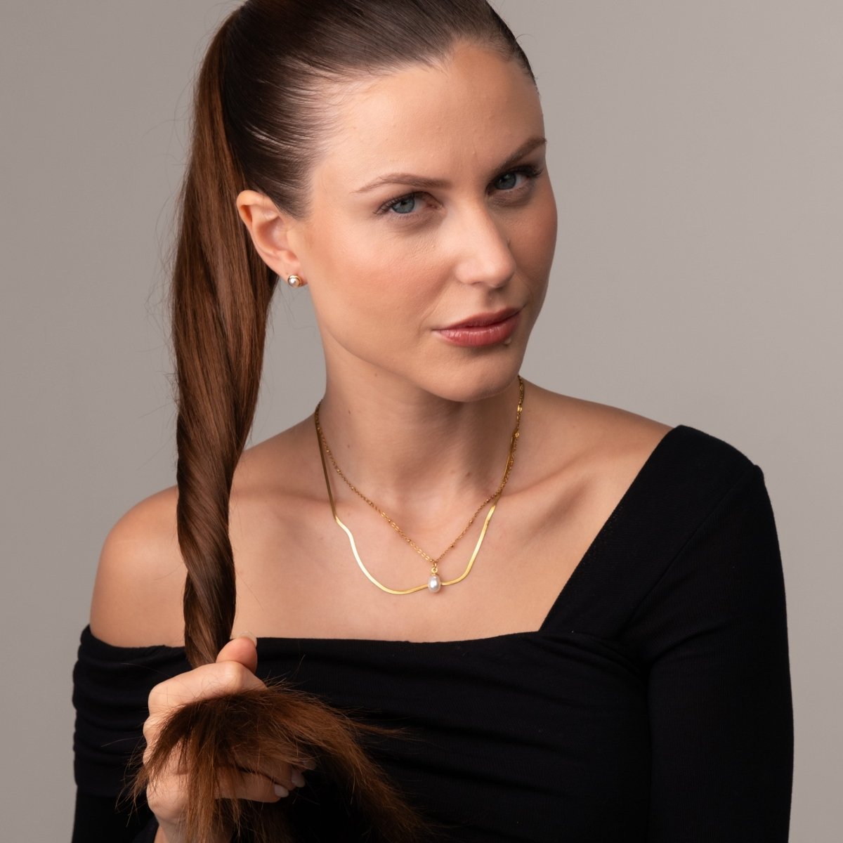 Mix Shine Colar Duplo Banhado em Ouro 18k - Murano Joias