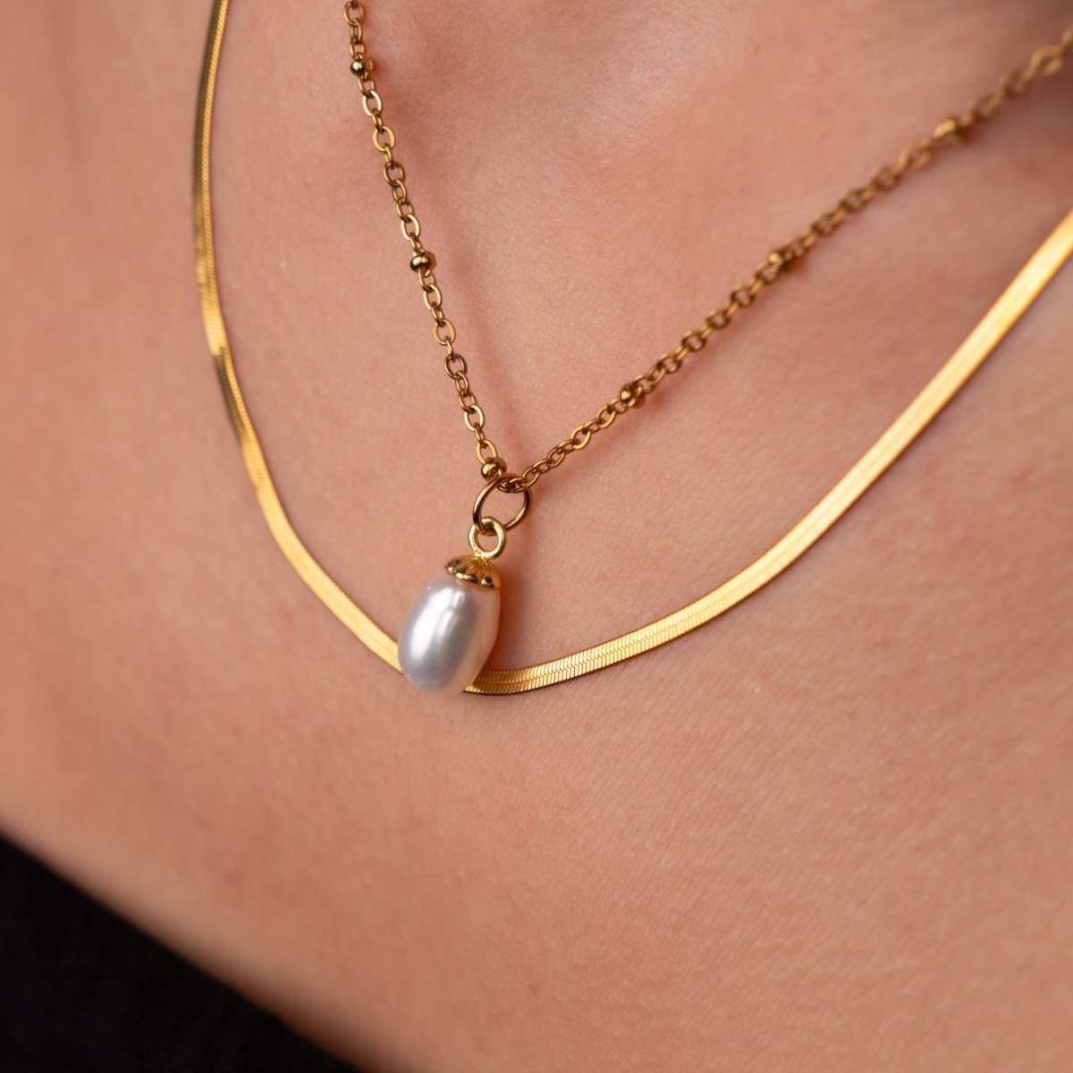Mix Shine Colar Duplo Banhado em Ouro 18k - Murano Joias