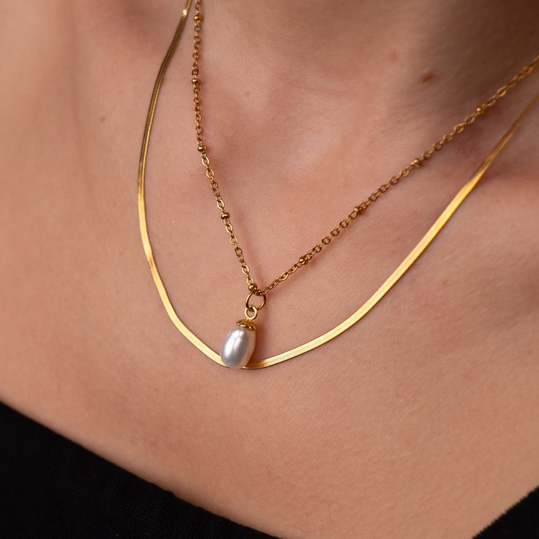 Mix Shine Colar Duplo Banhado em Ouro 18k - Murano Joias