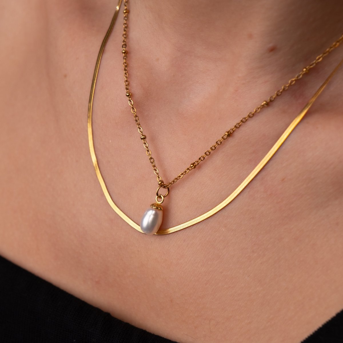 Mix Shine Colar Duplo Banhado em Ouro 18k - Murano Joias