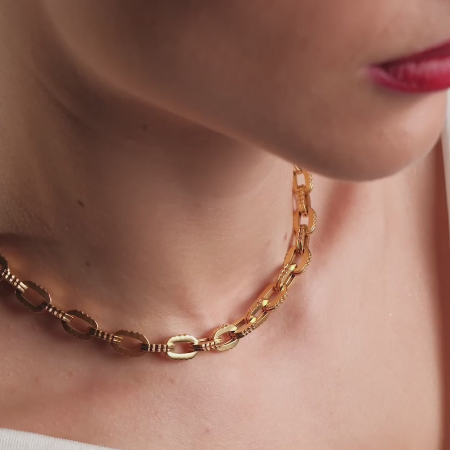 Colar Elos Chunky Banhado em Ouro 18k