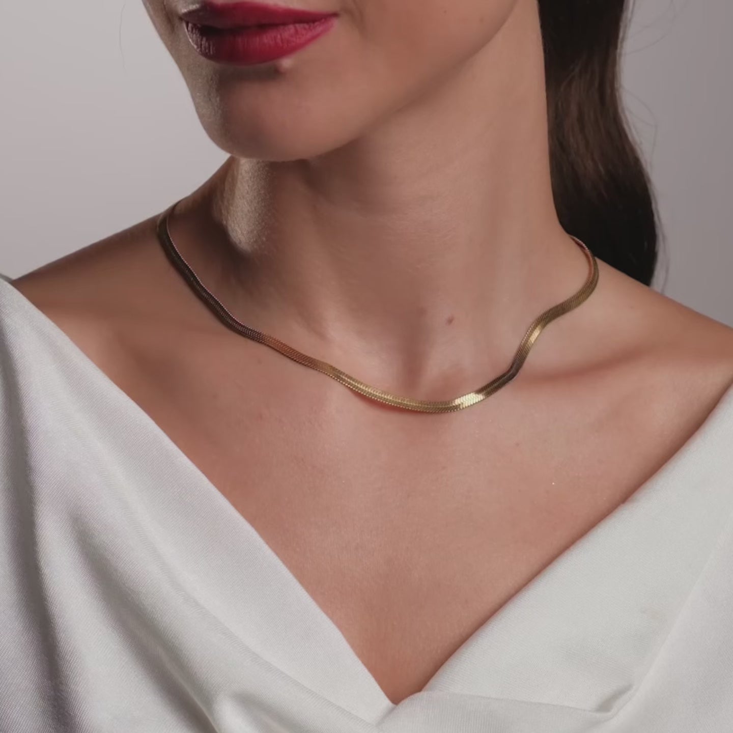 Colar Malha Snake Dourado Banhado em Ouro 18K