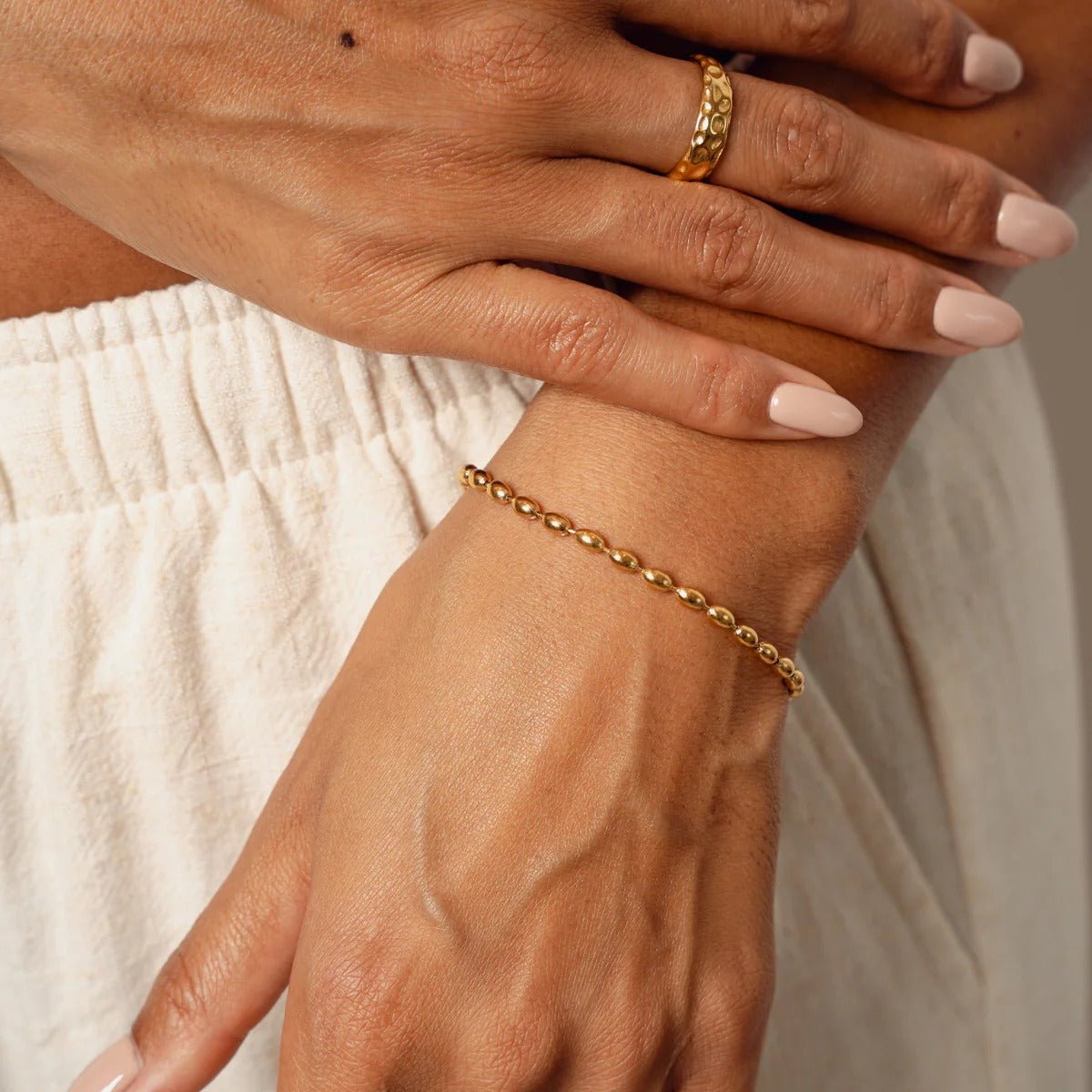 Pulseira Corrente Esferas Banhado em Ouro 18K - Murano Joias