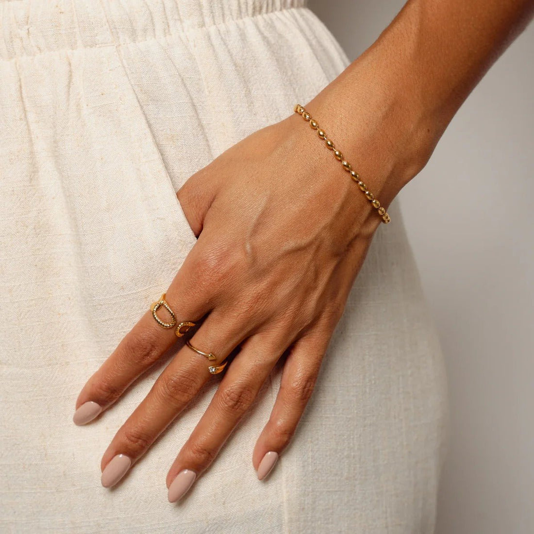 Pulseira Corrente Esferas Banhado em Ouro 18K - Murano Joias