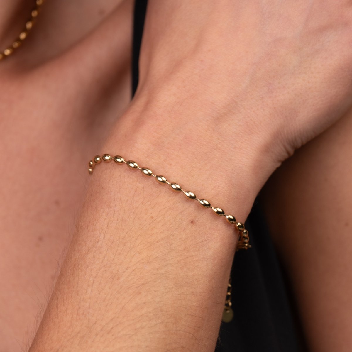 Pulseira Corrente Esferas Banhado em Ouro 18K - Murano Joias