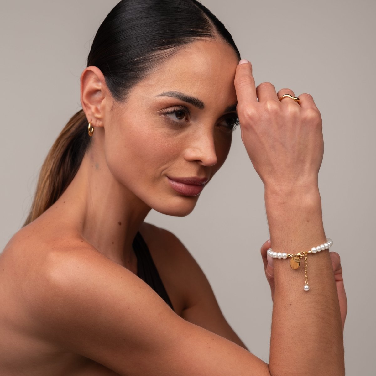Pulseira de Pérolas Charm Banhada em Ouro 18K - Murano Joias