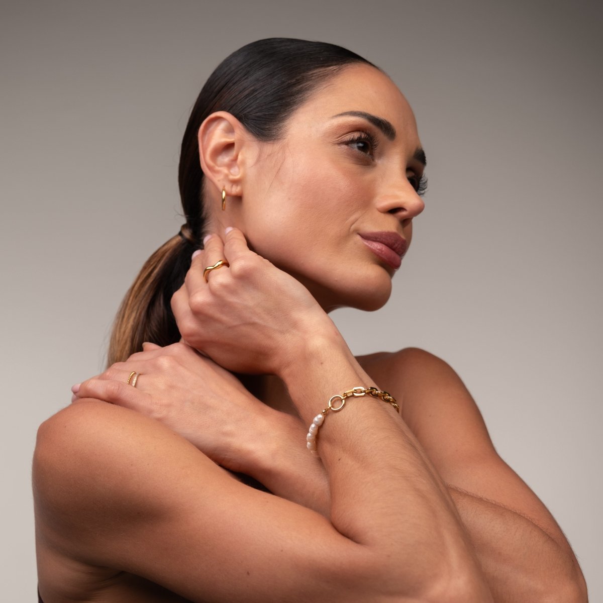 Pulseira Mood Pérola Banhado em Ouro 18k - Murano Joias