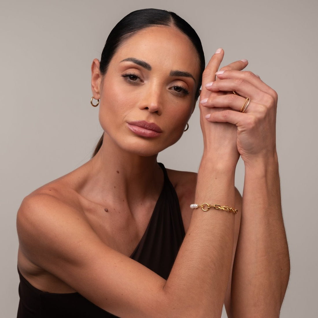 Pulseira Mood Pérola Banhado em Ouro 18k - Murano Joias