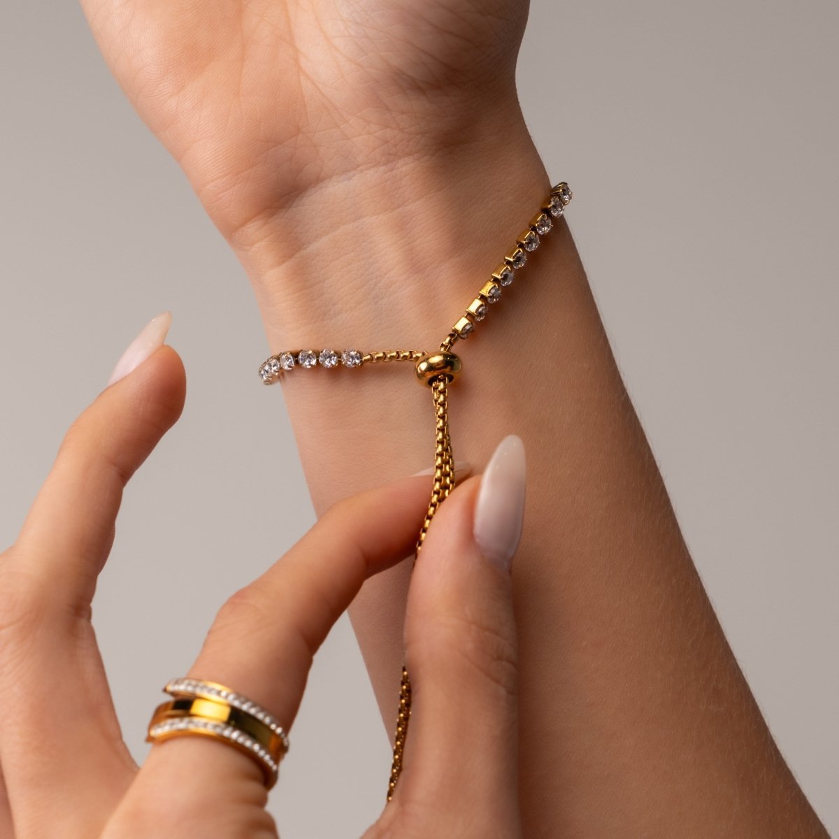 Pulseira Riviera Puket Ajustável Banhado em Ouro 18k - Murano Joias