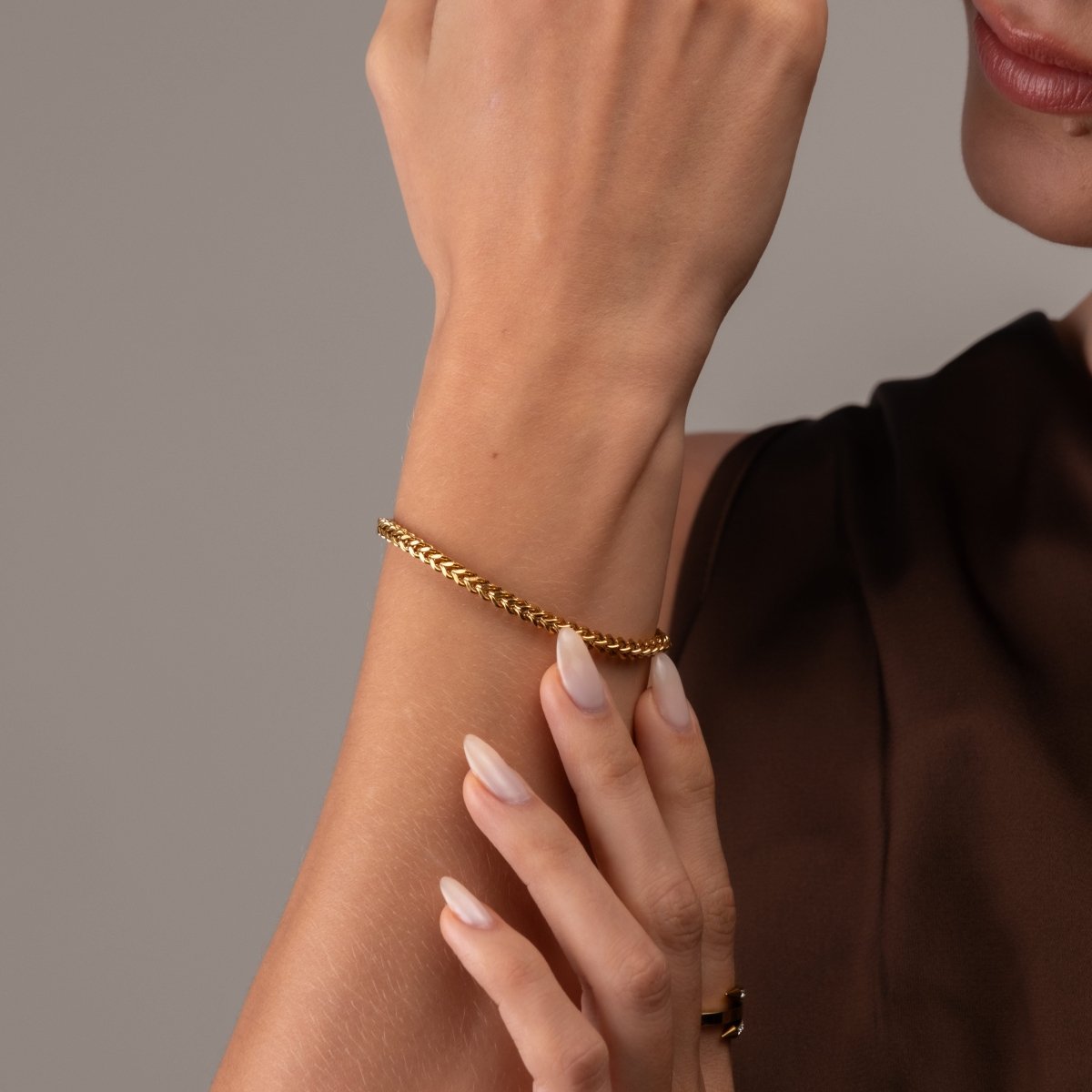 Pulseira Trama Ajustável Banhado em Ouro 18k - Murano Joias