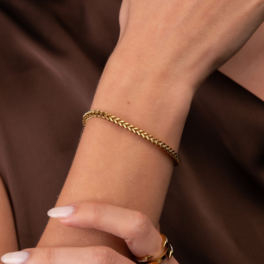 Pulseira Trama Ajustável Banhado em Ouro 18k - Murano Joias