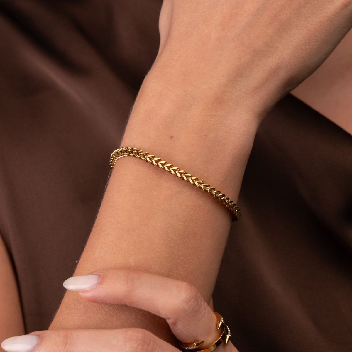 Pulseira Trama Ajustável Banhado em Ouro 18k - Murano Joias