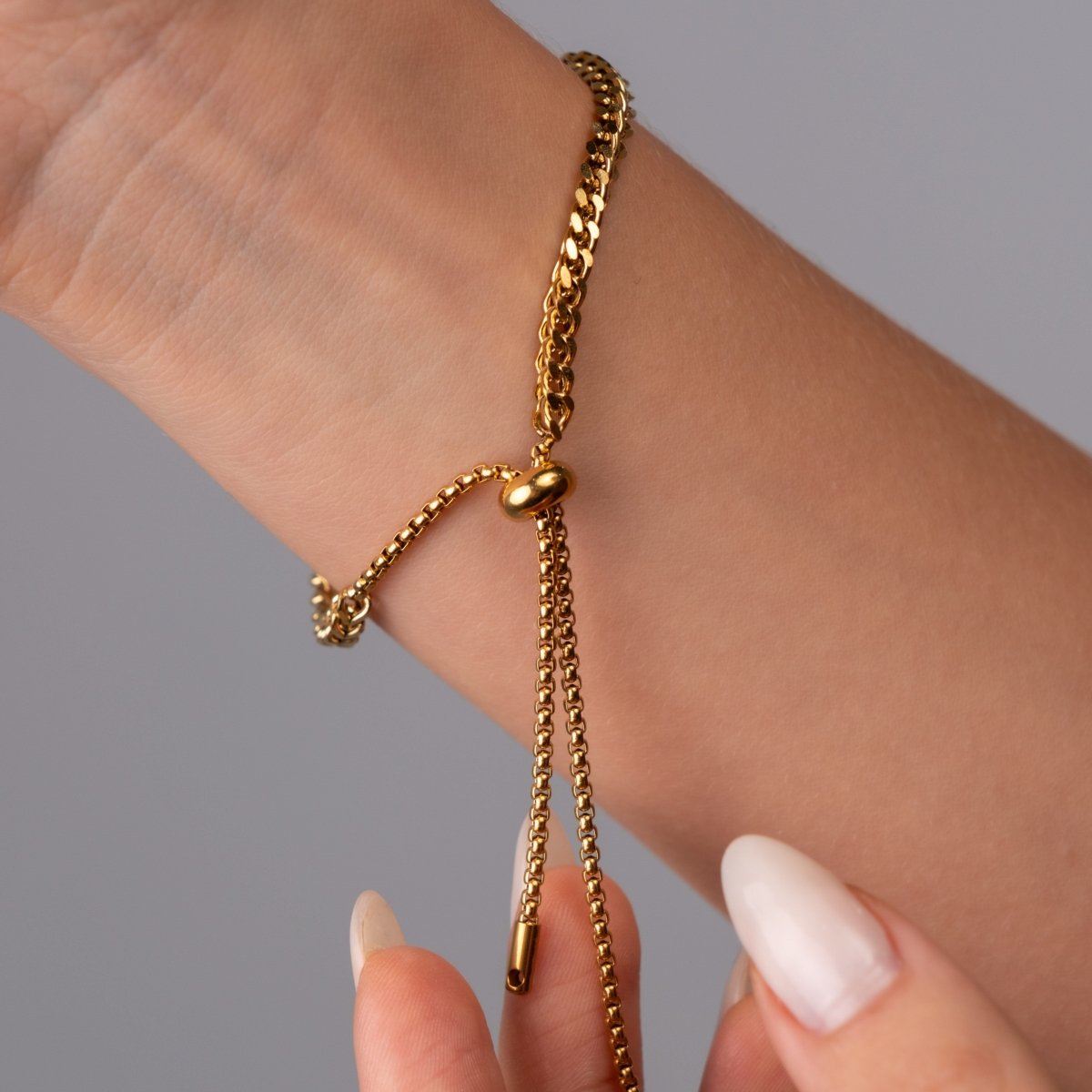Pulseira Trama Ajustável Banhado em Ouro 18k - Murano Joias