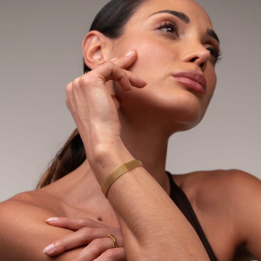 Pulseira Trama Lisa Banhada em Ouro 18K - Murano Joias