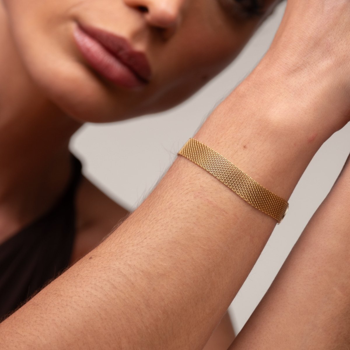 Pulseira Trama Lisa Banhada em Ouro 18K - Murano Joias