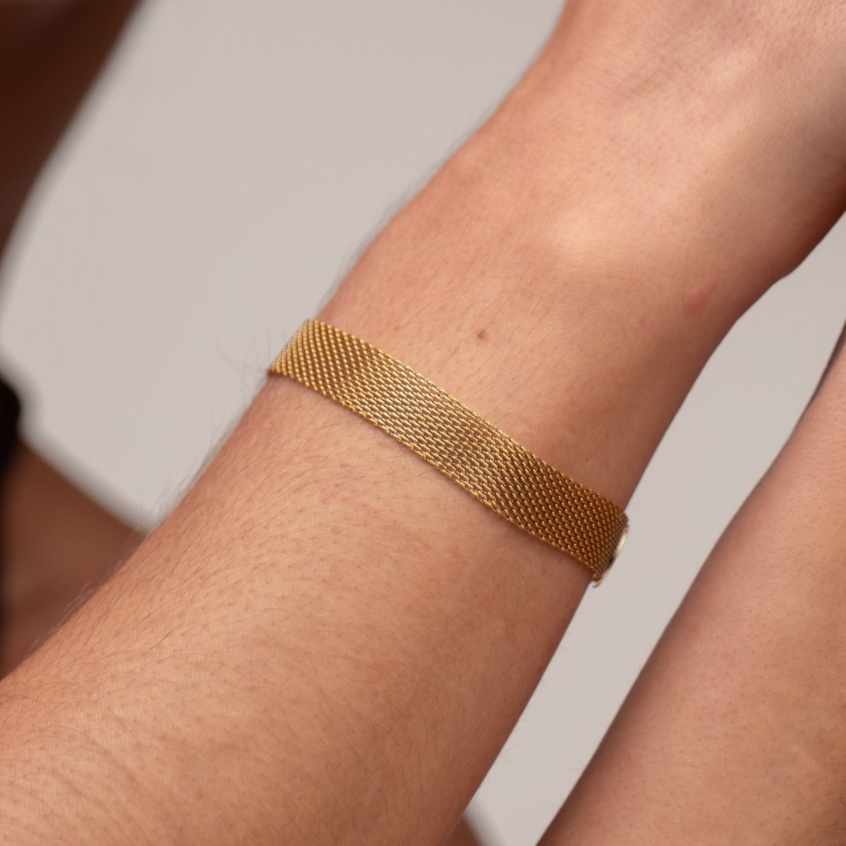 Pulseira Trama Lisa Banhada em Ouro 18K - Murano Joias
