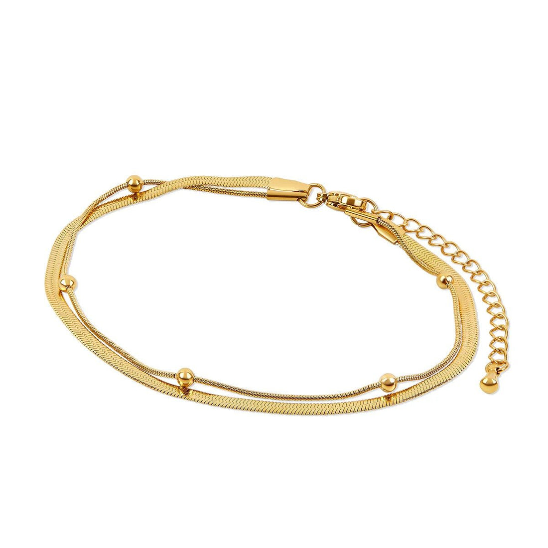 Tornozeleira Dupla Ball Banhada em Ouro 18K - Murano Joias