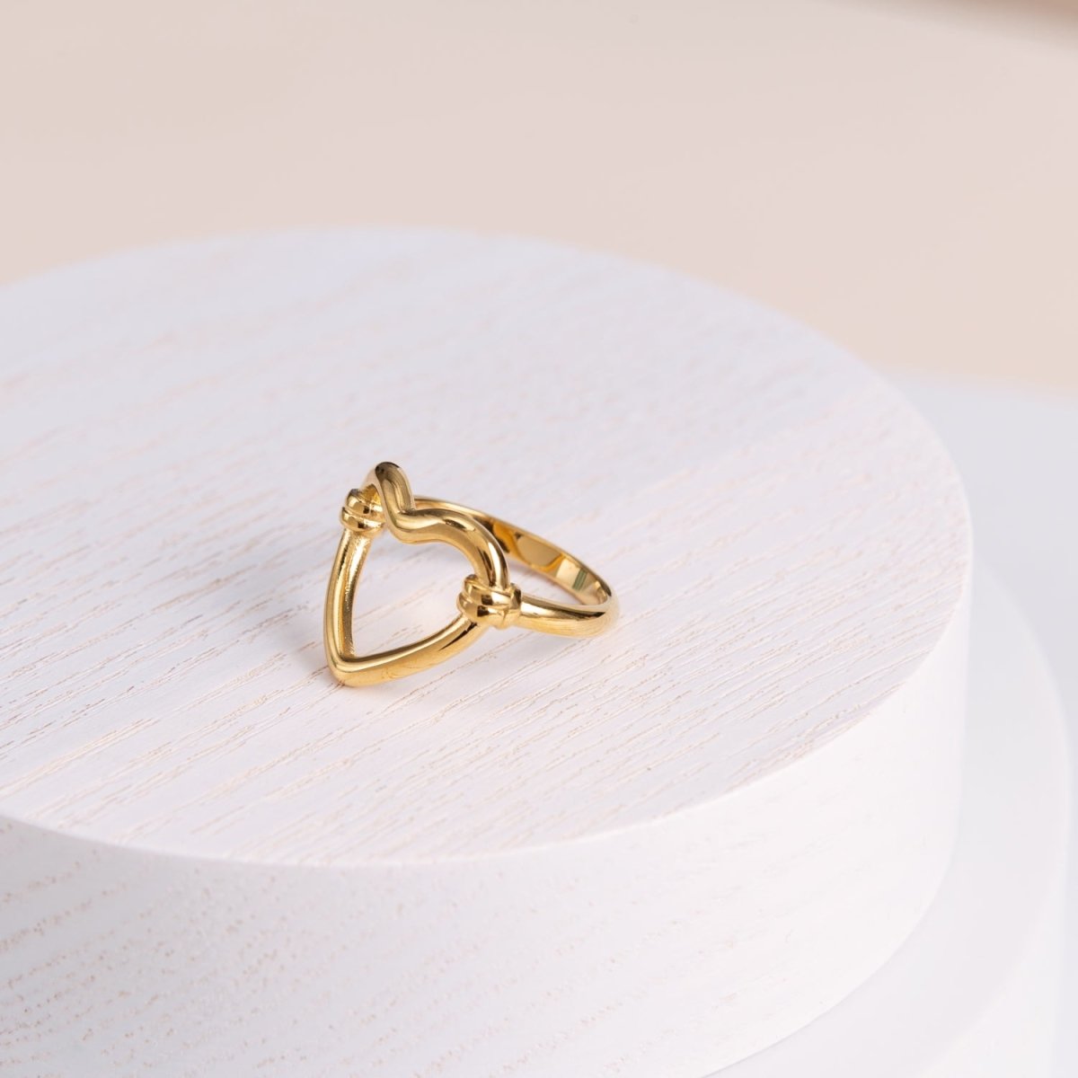 Anel Amor Coração Banhado em Ouro 18K - Murano Joias