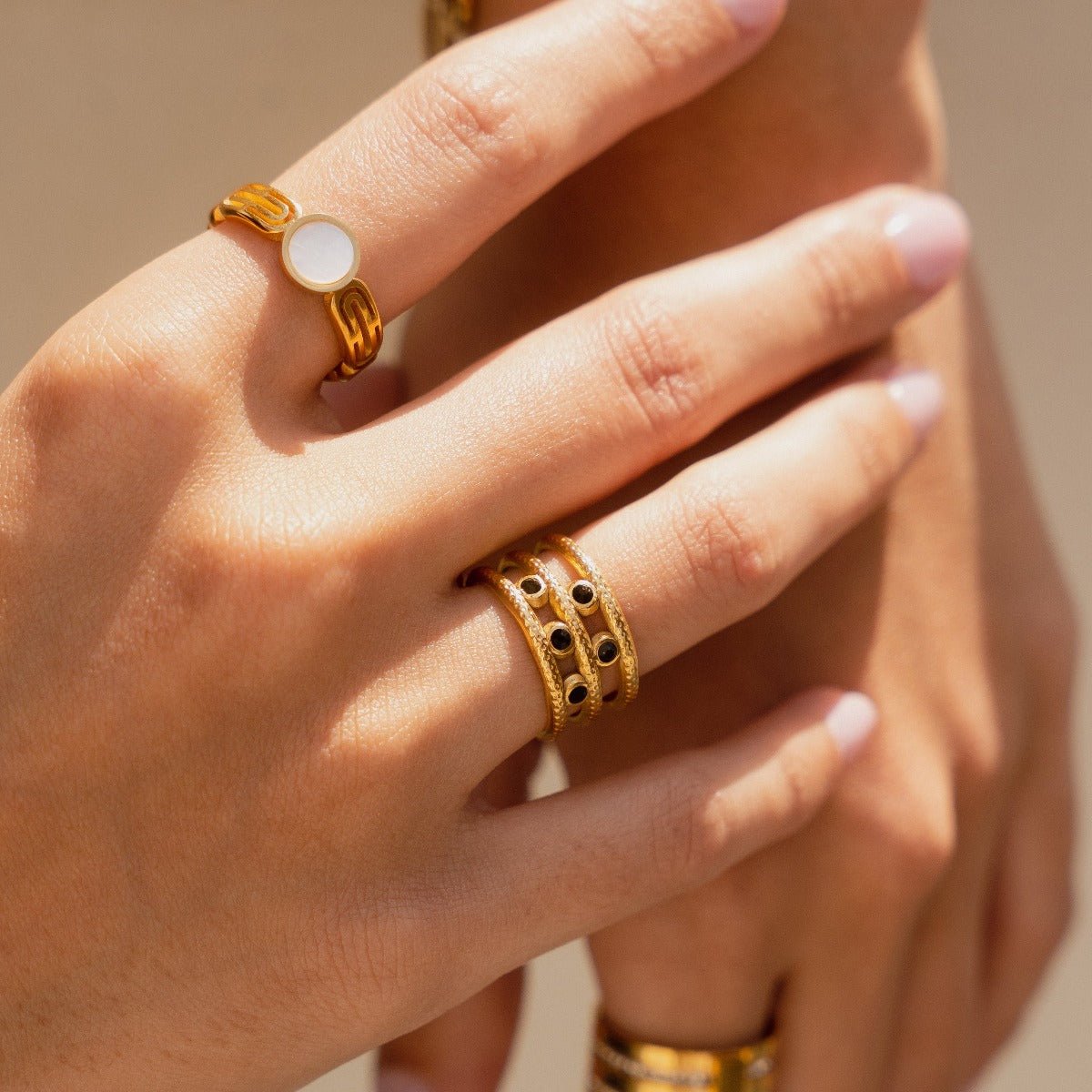 Anel Athena Banhado em Ouro 18K - Murano Joias