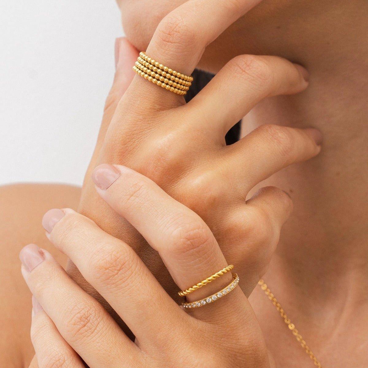 Anel Aurora Cristais Banhado em Ouro 18k - Murano Joias