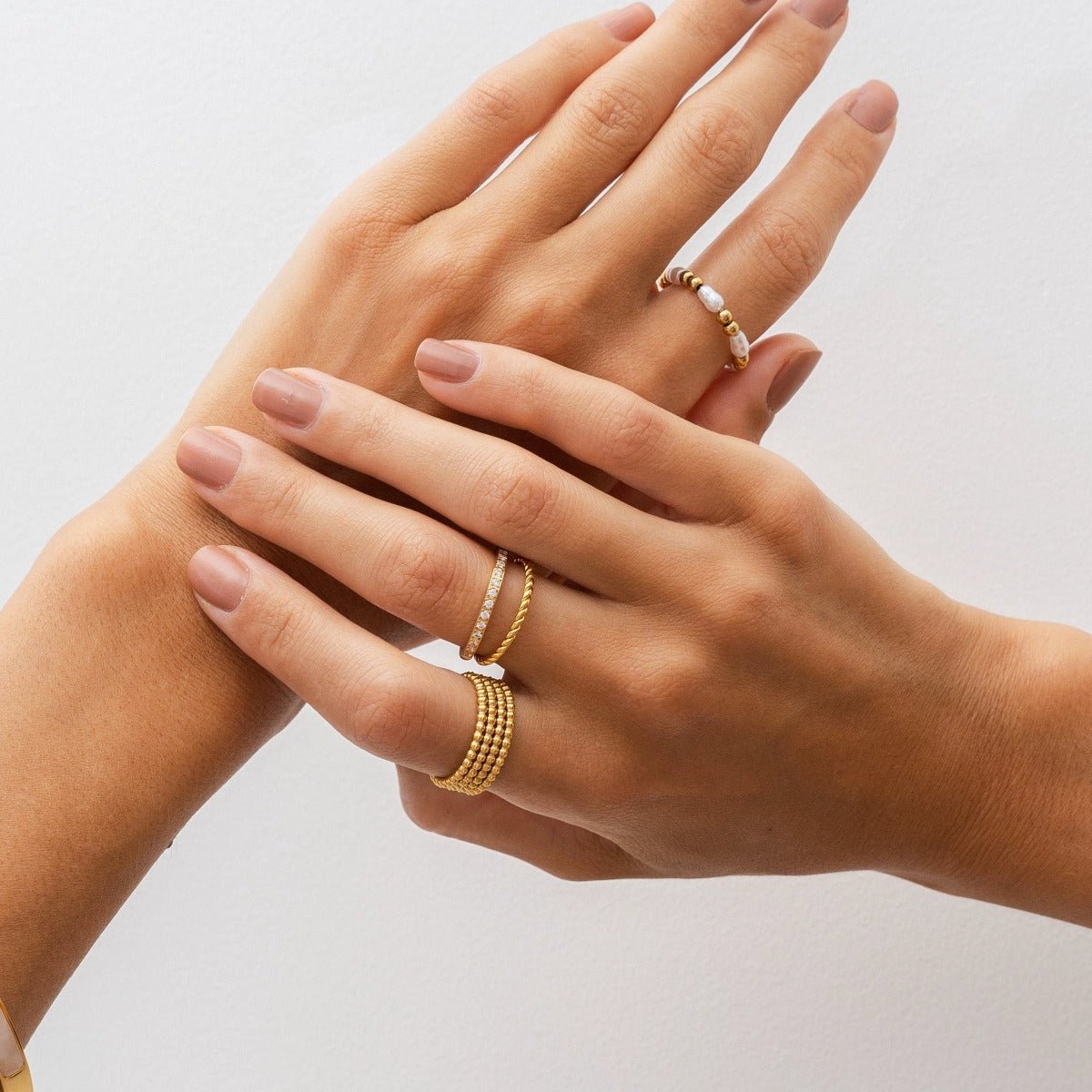 Anel Aurora Cristais Banhado em Ouro 18k - Murano Joias