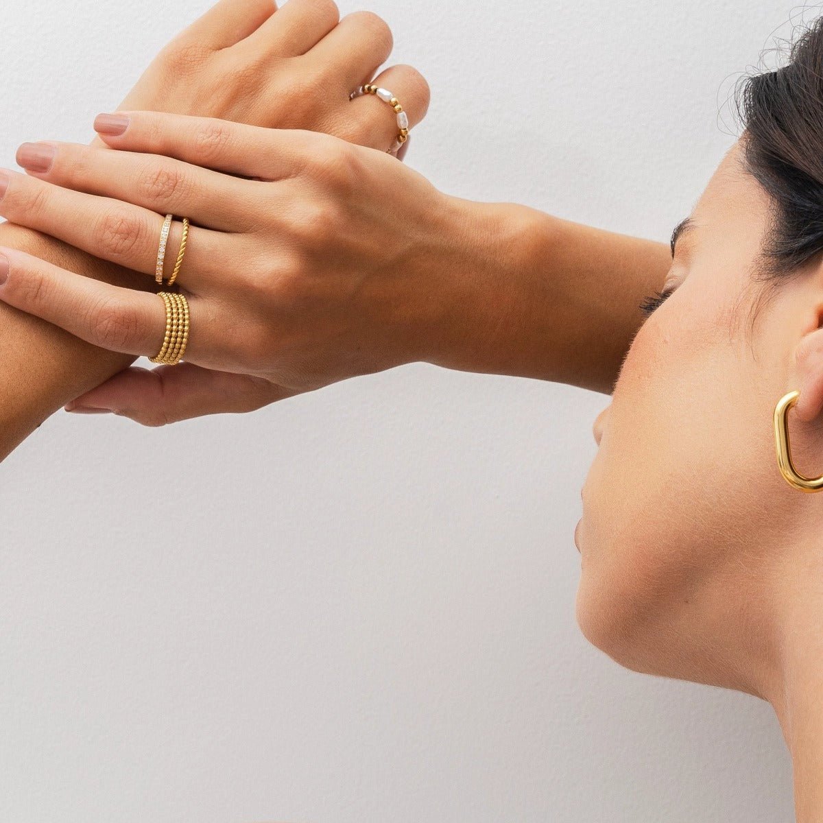 Anel Aurora Cristais Banhado em Ouro 18k - Murano Joias
