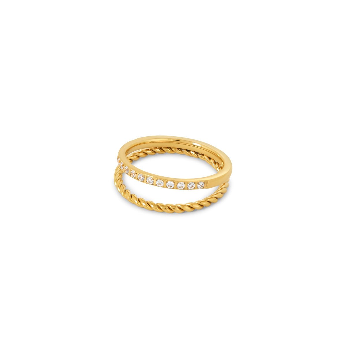 Anel Aurora Cristais Banhado em Ouro 18k - Murano Joias