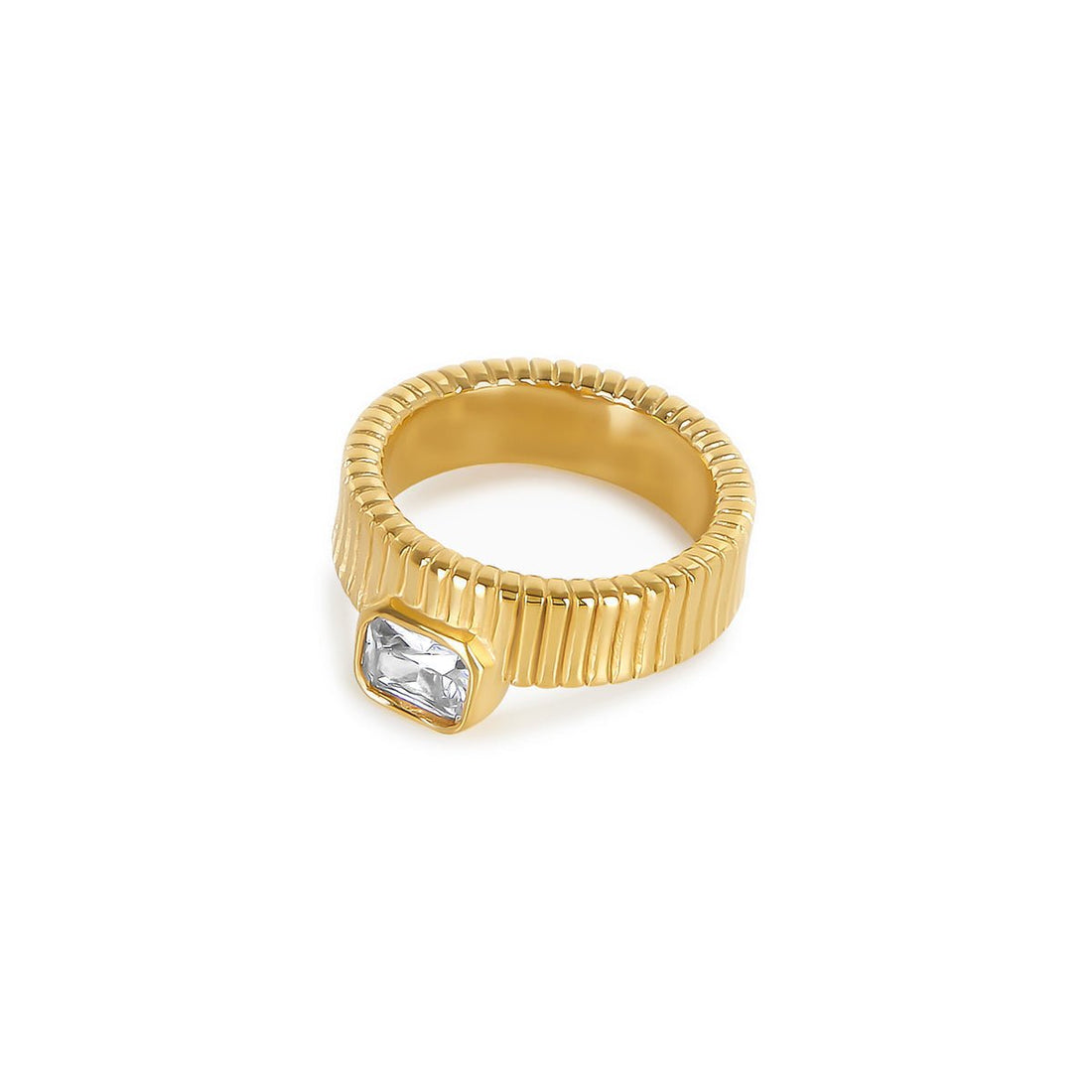 Anel Capri Cristal Banhado em Ouro 18k - Murano Joias